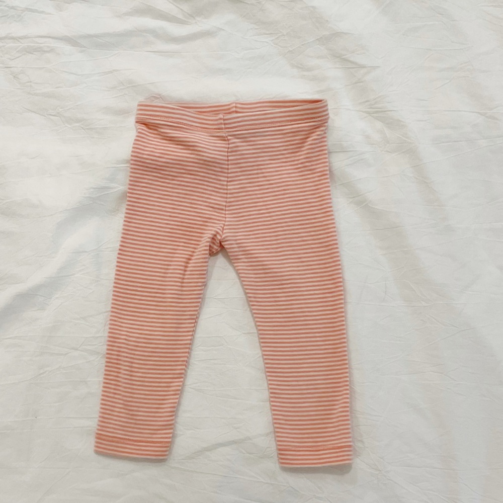 Tea Collection Cropped Pink Striped Leggings